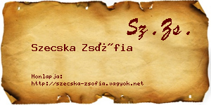 Szecska Zsófia névjegykártya