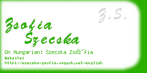 zsofia szecska business card